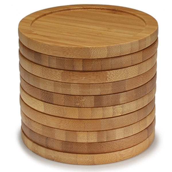 Eco friendly Bamboo wood coasters.... from ASI 85620 H M Schmidt Co Inc / Traveling Billboard