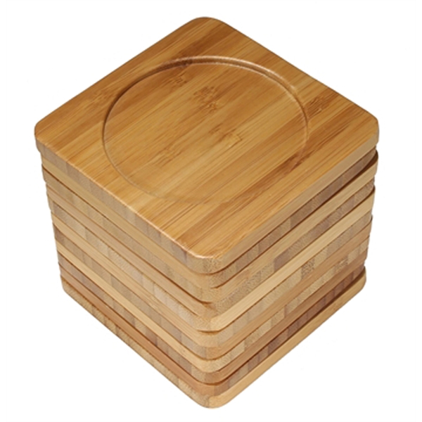 Eco friendly Bamboo wood coasters.... from ASI 85620 H M Schmidt Co Inc / Traveling Billboard