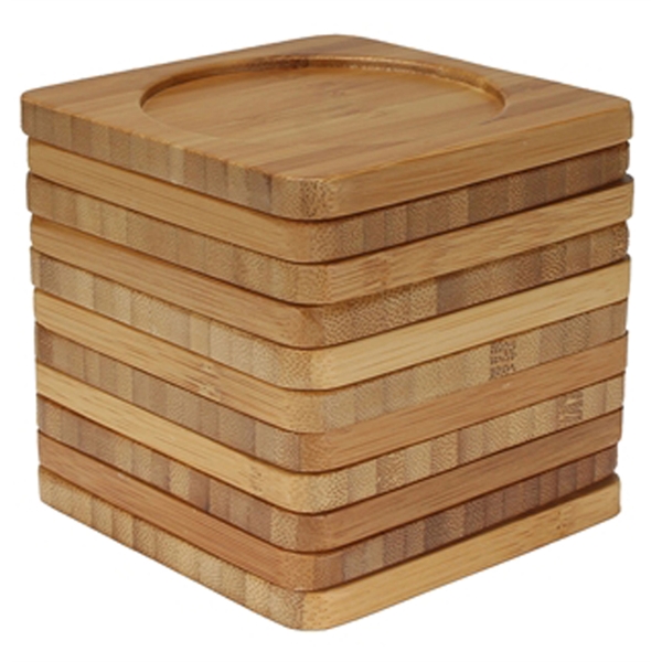 Eco friendly Bamboo wood coasters.... from ASI 85620 H M Schmidt Co Inc / Traveling Billboard