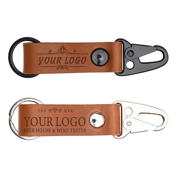 Full grain leather HK Clip keychain with multiple closure options. ... from ASI 75126 Oowee Products