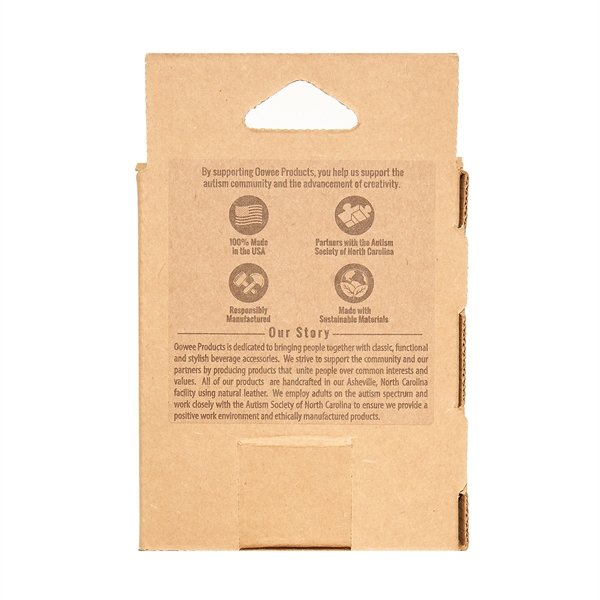 Square Full-Grain Leather Coaster Set with 4 Coasters holder & Gift... from ASI 75126 Oowee Products / OOWEE PRODUCTS