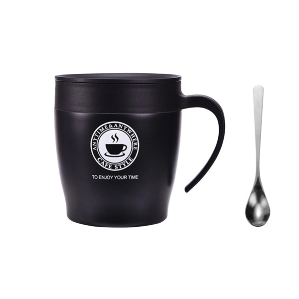 10 oz. Stainless steel travel mug with spoon with 1 color... from ASI 37218 Athena Promo (tm)