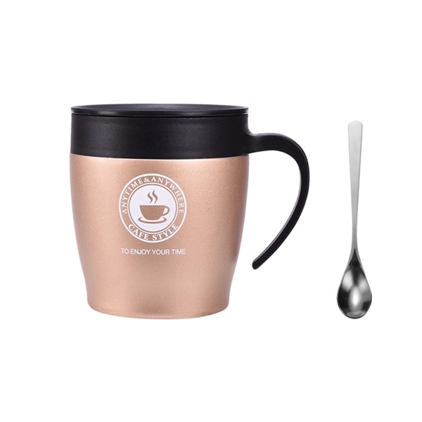 10 oz. Stainless steel travel mug with spoon with 1 color... from ASI 37218 Athena Promo (tm)