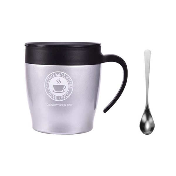 10 oz. Stainless steel travel mug with spoon with 1 color... from ASI 37218 Athena Promo (tm)