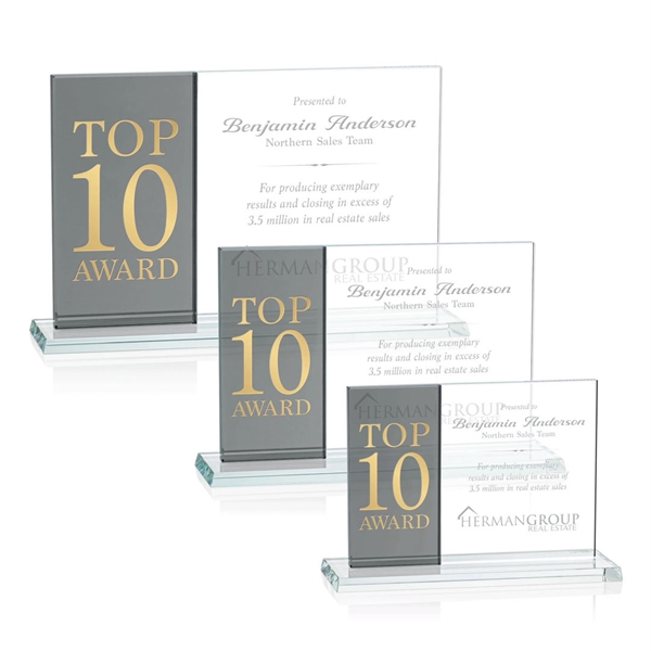 Horizontal Award- Grey/Starfire.... from ASI 84592 St Regis Group / Prestige Glass