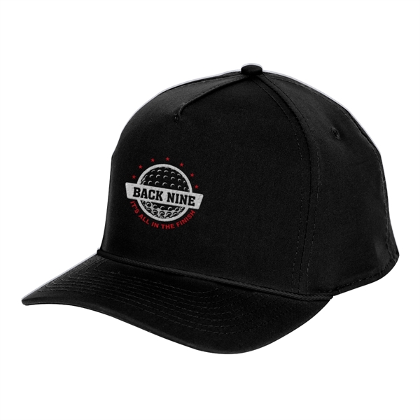 Structured baseball cap with woven rope along visor base and adjustable... from ASI 61125 Hit Promotional Products / Hit®