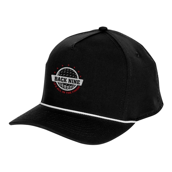 Structured baseball cap with woven rope along visor base and adjustable... from ASI 61125 Hit Promotional Products / Hit®