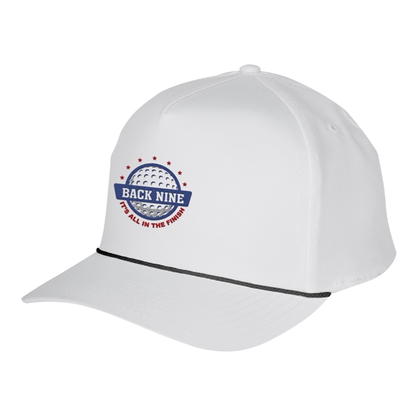 Structured baseball cap with woven rope along visor base and adjustable... from ASI 61125 Hit Promotional Products / Hit®