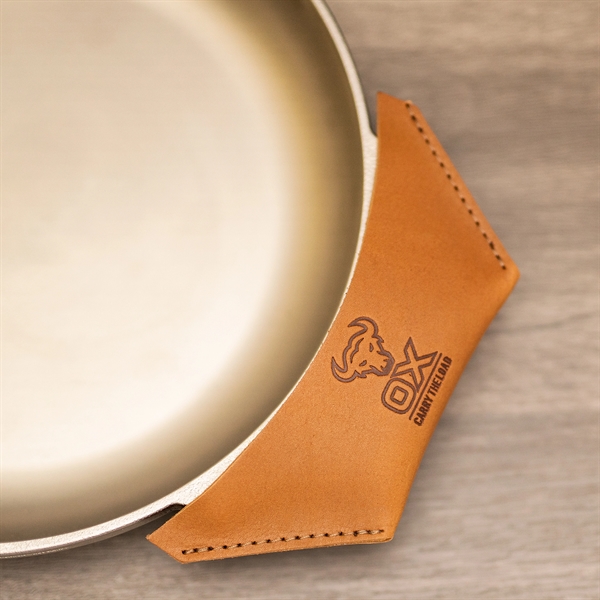 100% genuine full-grain leather skillet edge handle cover for medium and... from ASI 75126 Oowee Products
