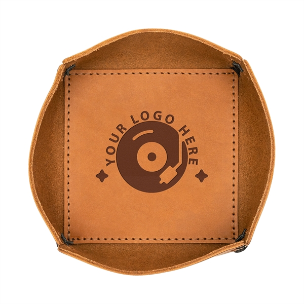 100% Genuine Leather Large Desk Tray with reenforced bottom and sewn... from ASI 75126 Oowee Products