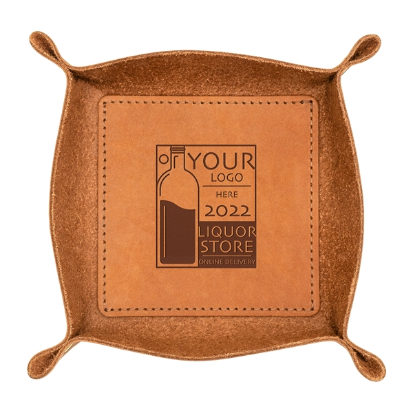 100% Genuine Leather Riveted Desk Tray with reenforced bottom and riveted... from ASI 75126 Oowee Products