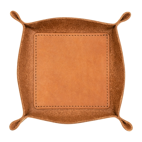 100% Genuine Leather Riveted Desk Tray with reenforced bottom and riveted... from ASI 75126 Oowee Products