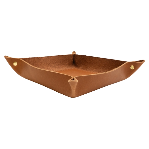 100% Genuine Leather Riveted Desk Tray with reenforced bottom and riveted... from ASI 75126 Oowee Products