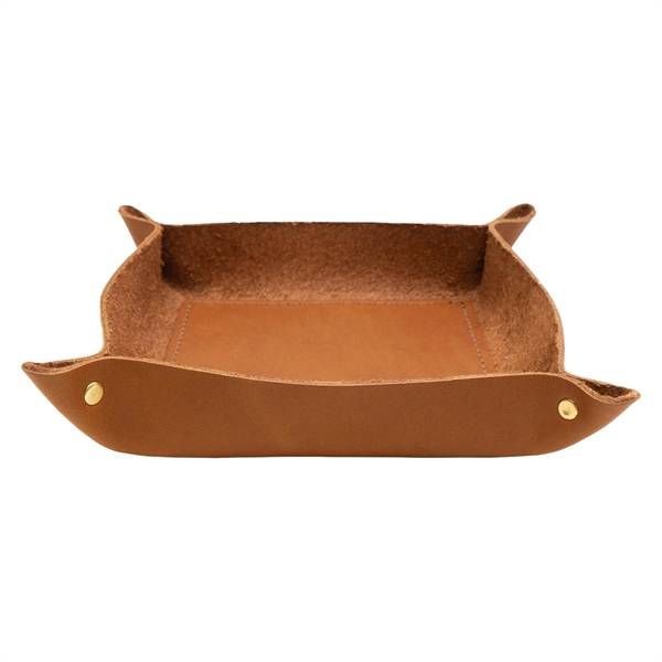 100% Genuine Leather Riveted Desk Tray with reenforced bottom and riveted... from ASI 75126 Oowee Products