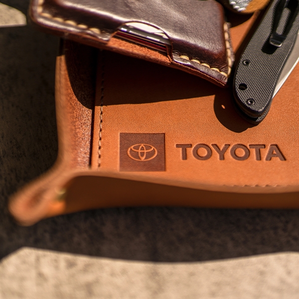 100% Genuine Leather Riveted Desk Tray with reenforced bottom and riveted... from ASI 75126 Oowee Products