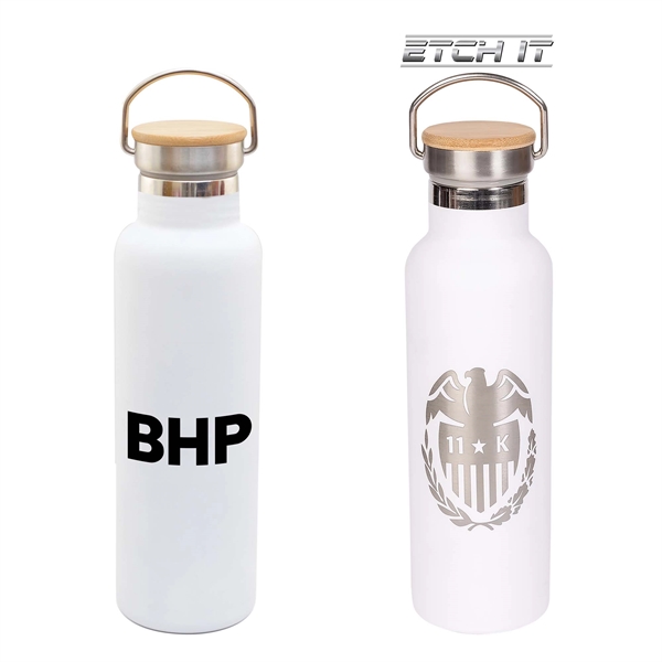 20 oz. stainless steel insulated bottle with bamboo lid and vacuum... from ASI 44900 NC Custom (CI/Lanco) / Lanco
