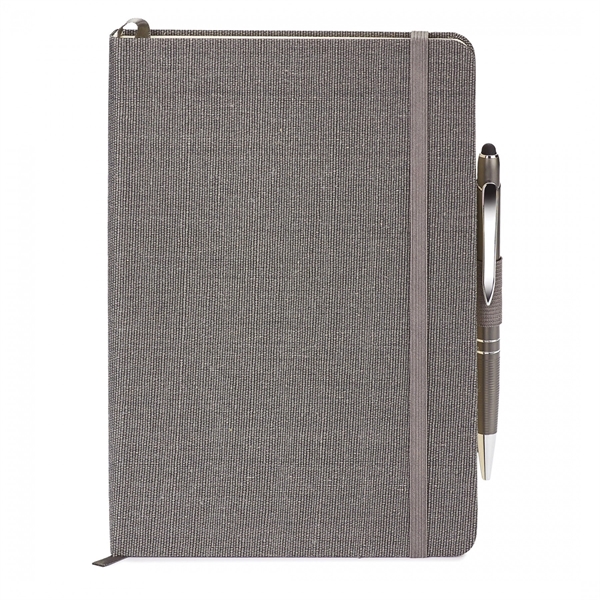 Combo includes ST454 linen hard cover journal with an interior gusseted... from ASI 88660 Spector & Co.