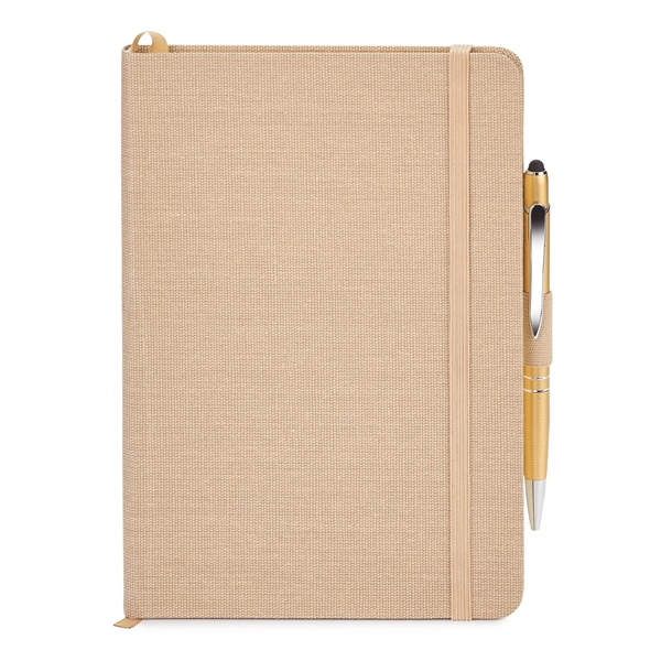 Combo includes ST454 linen hard cover journal with an interior gusseted... from ASI 88660 Spector & Co.