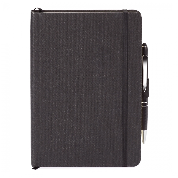 Combo includes ST454 linen hard cover journal with an interior gusseted... from ASI 88660 Spector & Co.
