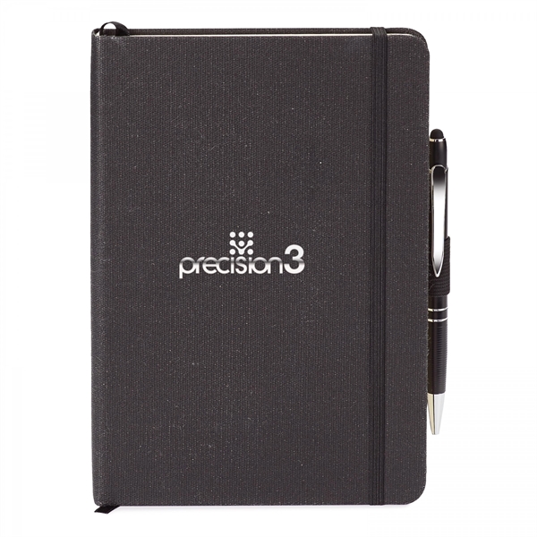 Combo includes ST454 linen hard cover journal with an interior gusseted... from ASI 88660 Spector & Co.