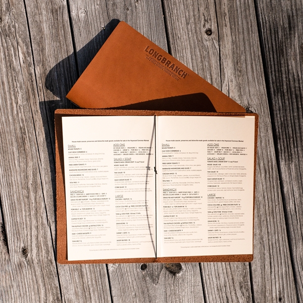 Genuine Leather Horizontal Menu Cover. Closed (5.75"w x 9.25"h) Open Size... from ASI 75126 Oowee Products