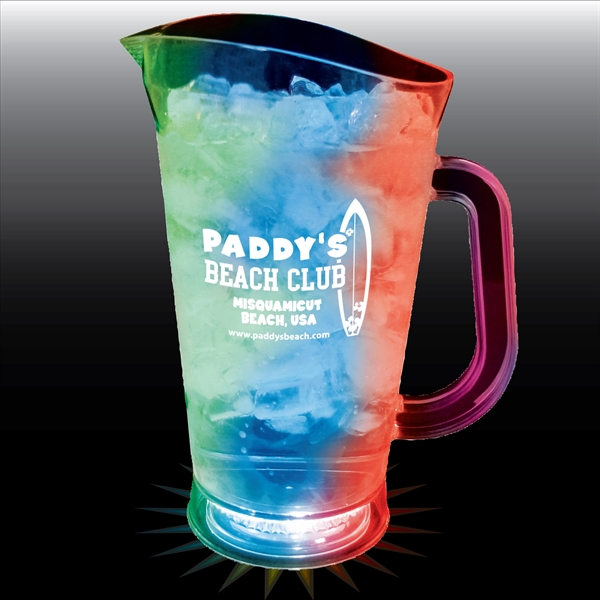 60 - 70 oz. Light-Up Textured Plastic Pitcher w/handle. 3 LED... from ASI 61952 Howw Mfg Co Inc / Howw USA