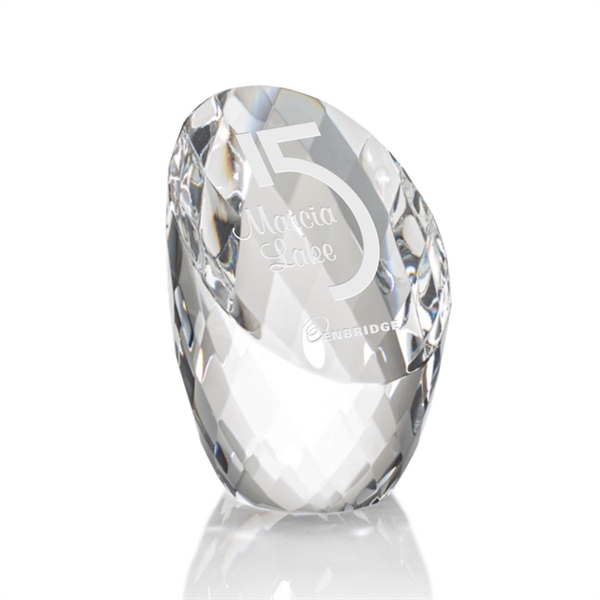Optical crystal oval shape award with many facets.... from ASI 84592 St Regis Group / St Regis
