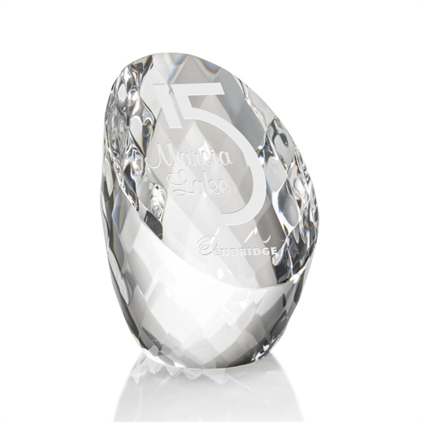 Optical crystal oval shape award with many facets.... from ASI 84592 St Regis Group / St Regis