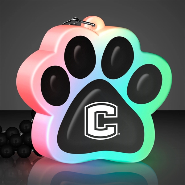 Blank or imprinted. Light Up Paw Print Necklace... from ASI 34194 ALightPromos / Alight Promotional Products