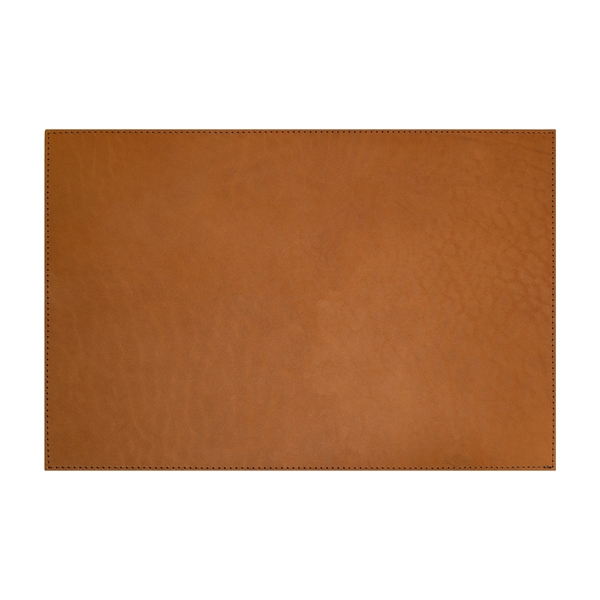 100% Full-Grain Leather 18" x 12" Desk Mat with a decorative... from ASI 75126 Oowee Products