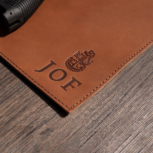 100 Genuine Leather 18" x 12" Gun Mat with a decorative... from ASI 75126 Oowee Products