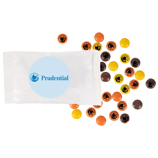 Imprinted Reese's Pieces packaged in a simple goody bag.... from ASI 44900 NC Custom (CI/Lanco)