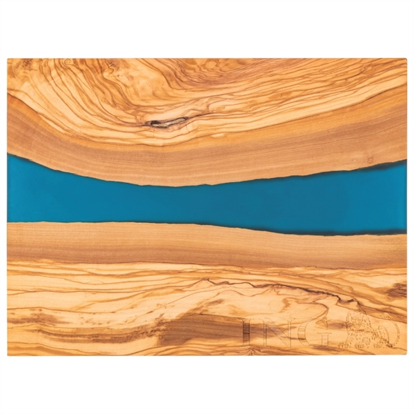 Handcrafted olive wood and contrasting blue resin serving and cutting board.... from ASI 57655 STOPNGO Line