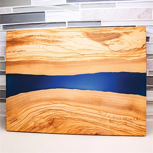 Handcrafted olive wood and contrasting blue resin serving and cutting board.... from ASI 57655 STOPNGO Line