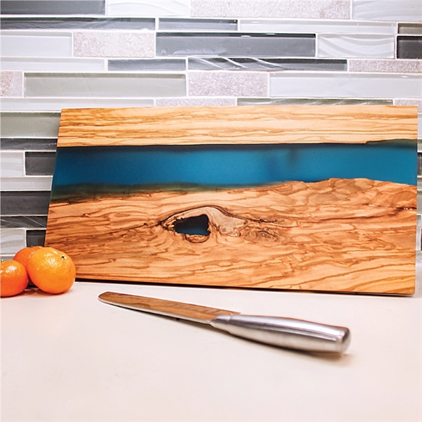 Handcrafted olive wood and contrasting blue resin serving and cutting board.... from ASI 57655 STOPNGO Line
