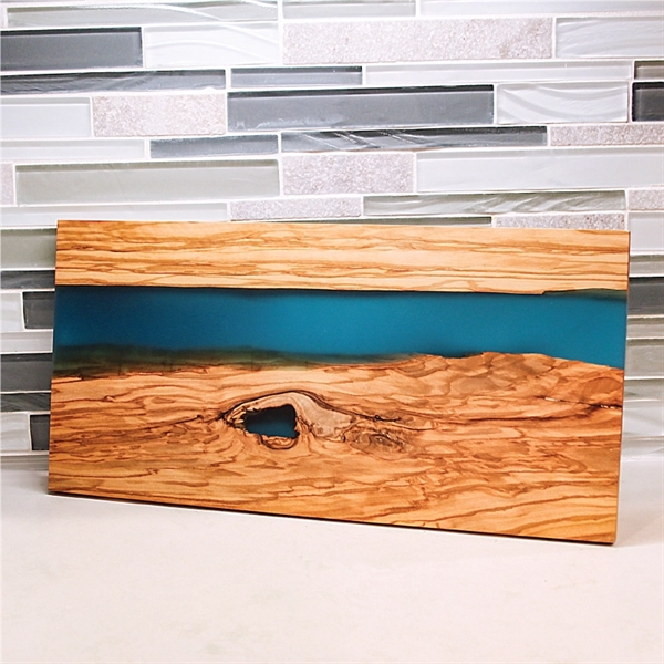 Handcrafted olive wood and contrasting blue resin serving and cutting board.... from ASI 57655 STOPNGO Line