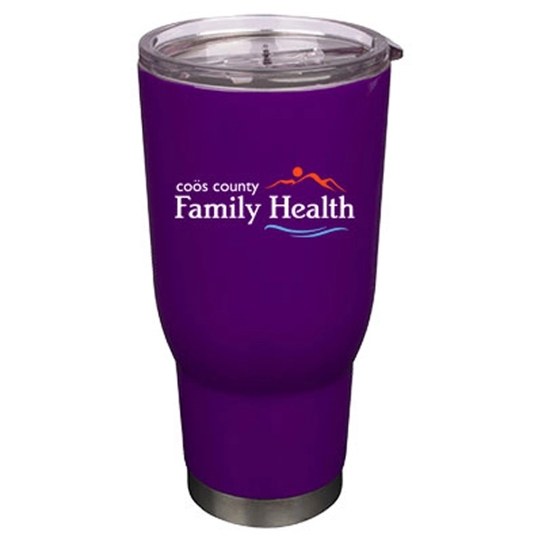 32 oz. vacuum insulated stainless steel travel mug with a clear... from ASI 46573 Cooper & Clement Inc