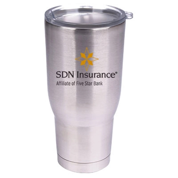 32 oz. vacuum insulated stainless steel travel mug with a clear... from ASI 46573 Cooper & Clement Inc