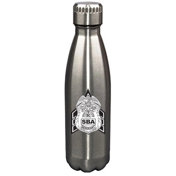 17 oz. stainless steel sports water bottle with screw-on lid and... from ASI 46573 Cooper & Clement Inc