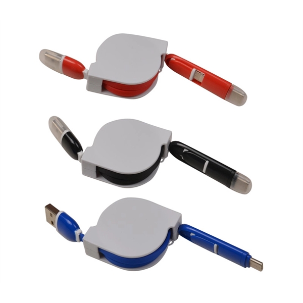 Retractable charging cable + free 1c silkscreen imprint on 1p... from ASI 37218 Athena Promo (tm)