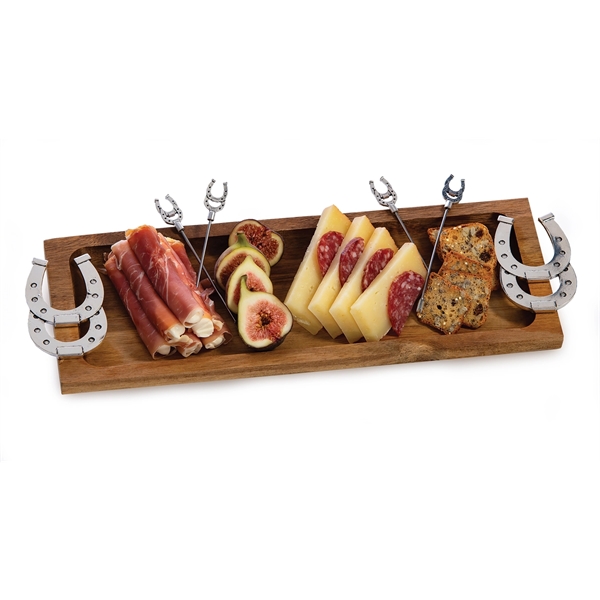 Acacia Foodie Bites Serving Tray with matching food picks.... from ASI 88675 Picnic Plus