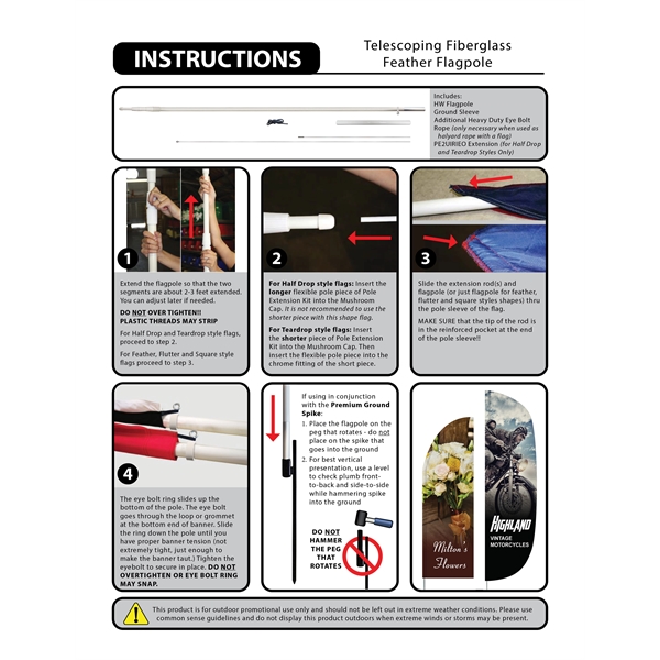 12' Double Sided Teardrop Banner w/ Premium Hardware & Cross Base.... from ASI 80228 Quinn