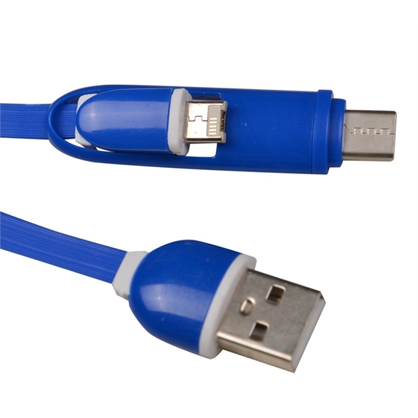 3-in-1 charging cable with keyring + 1 color Pad imprint on... from ASI 37218 Athena Promo (tm)