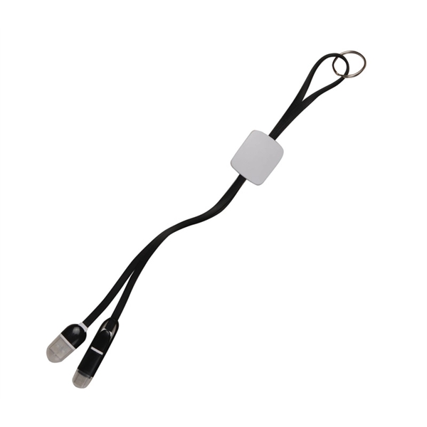 3-in-1 charging cable with keyring + 1 color Pad imprint on... from ASI 37218 Athena Promo (tm)