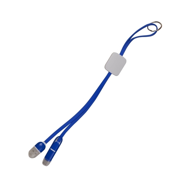 3-in-1 charging cable with keyring + 1 color Pad imprint on... from ASI 37218 Athena Promo (tm)