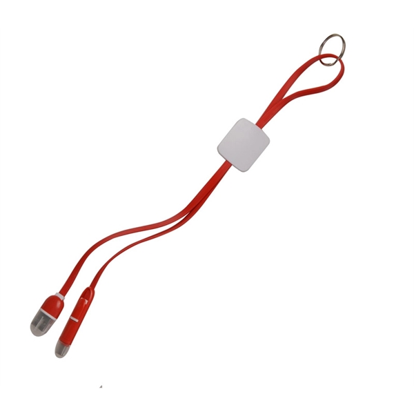 3-in-1 charging cable with keyring + 1 color Pad imprint on... from ASI 37218 Athena Promo (tm)