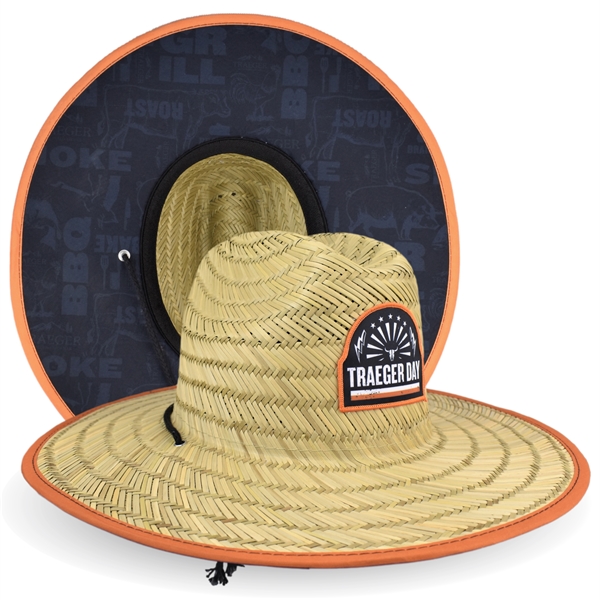 Custom Lifeguard Straw Hat with full color Patch and Custom graphic... from ASI 72657 Active Life Promo / Apres Ski Active Life Promo