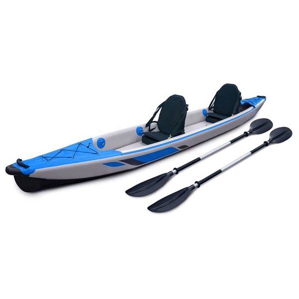 Durable 2-person inflatable kayak with seats, paddles, pump, wheeled bag, fin,... from ASI 72657 Active Life Promo / Active Life Promo