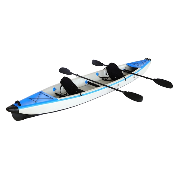 Durable 2-person inflatable kayak with seats, paddles, pump, wheeled bag, fin,... from ASI 72657 Active Life Promo / Active Life Promo