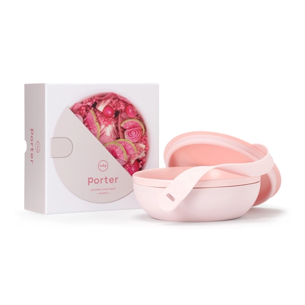 Ceramic lunch bowl with 34 oz. capacity, protective non-slip exterior, lid... from ASI 56070 Gemline / Gemline®